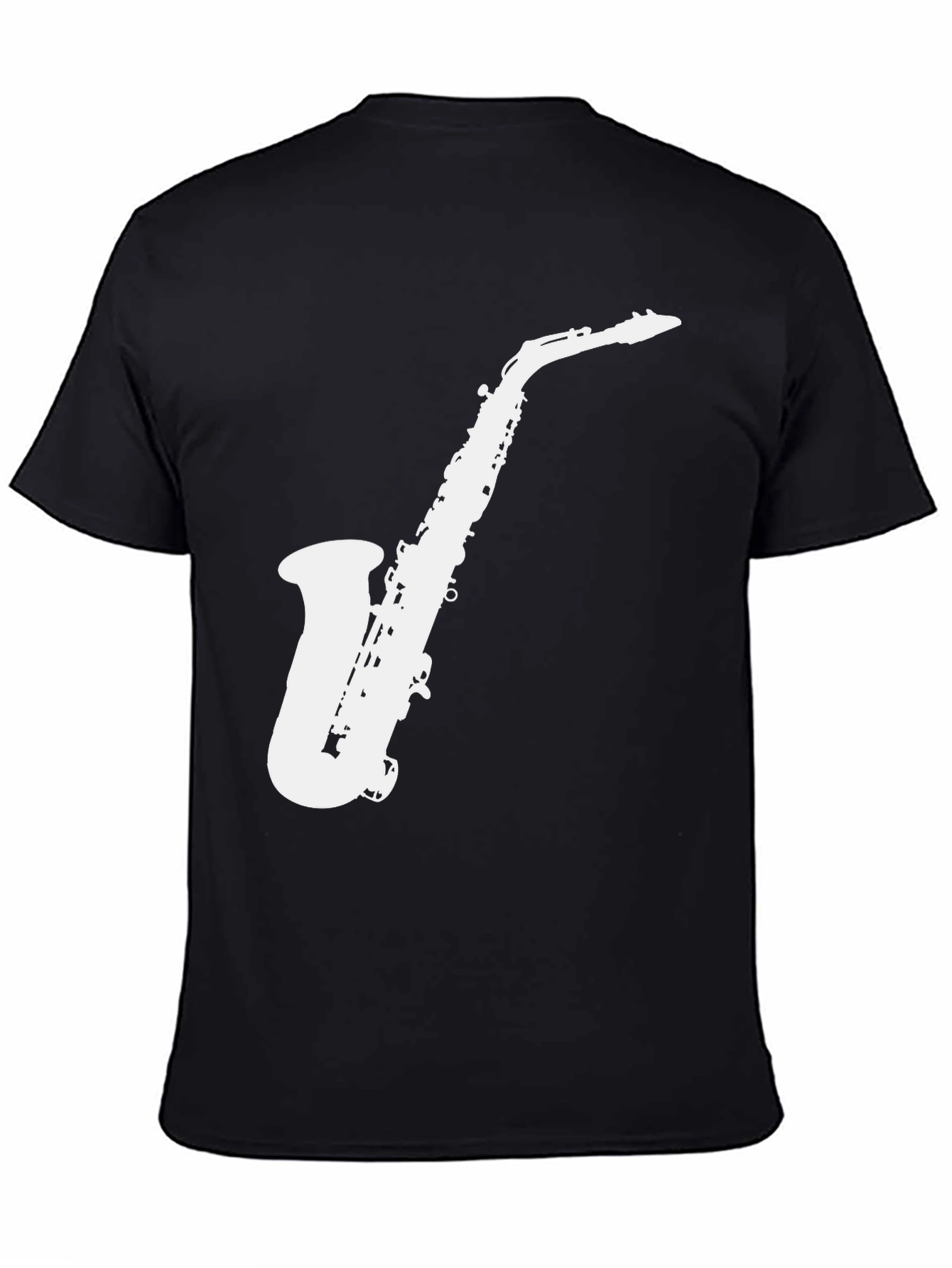 Black Saxophone Graphic Tee - Black Music Lover T-Shirt view 4