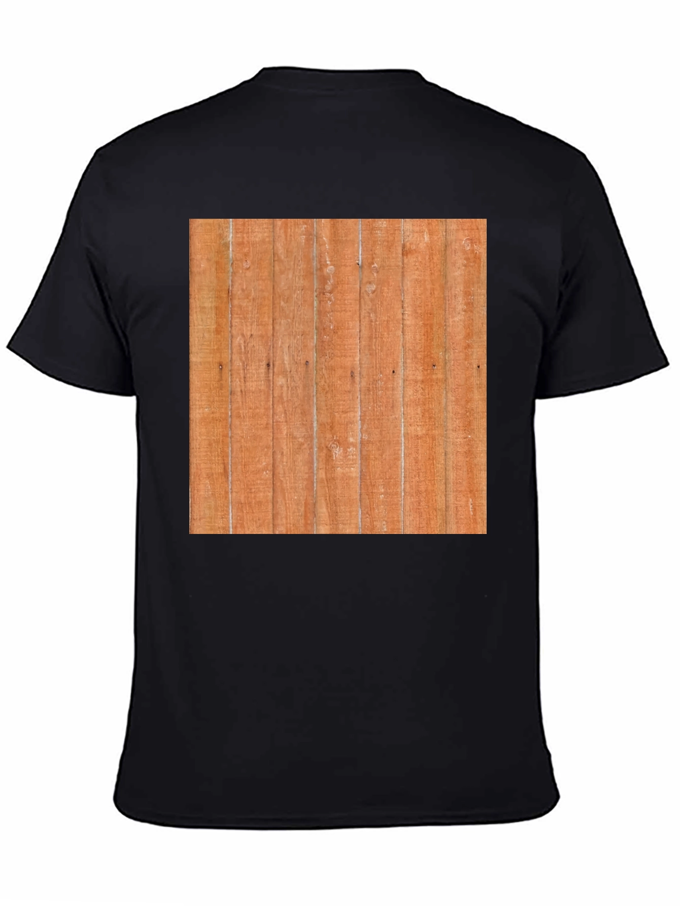 Black Wood Panel Graphic Tee - Unique Design, Black Shirt view 4