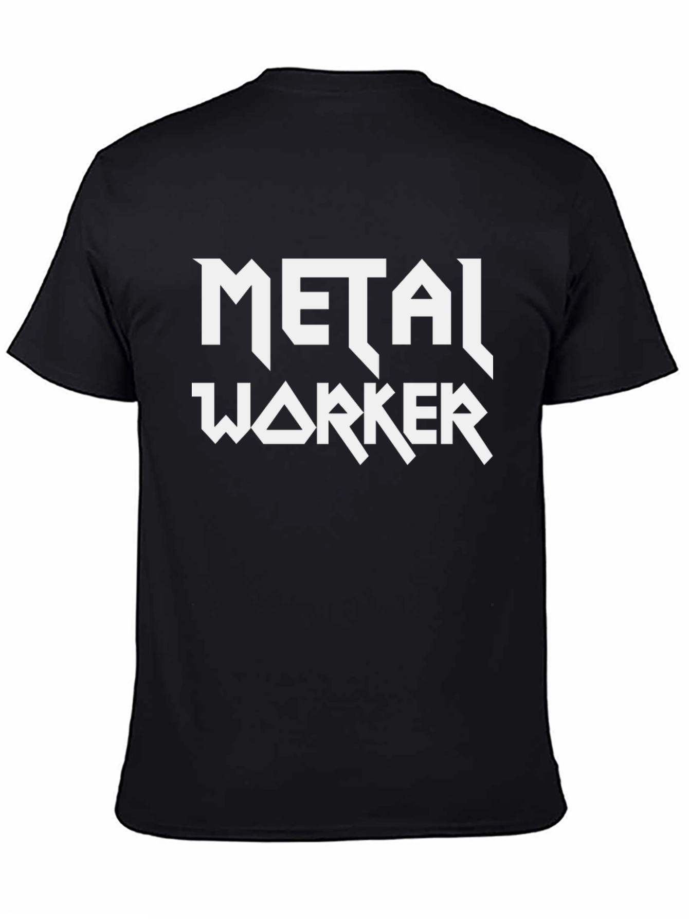 Black Metal Worker Graphic Tee - Black Crew Neck T-Shirt view 4