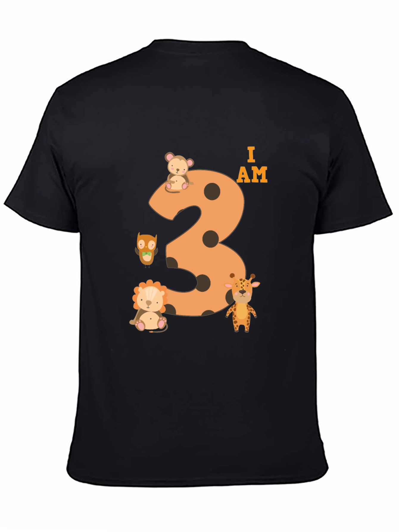 Black I am 3rd Birthday T-Shirt for Kids view 4