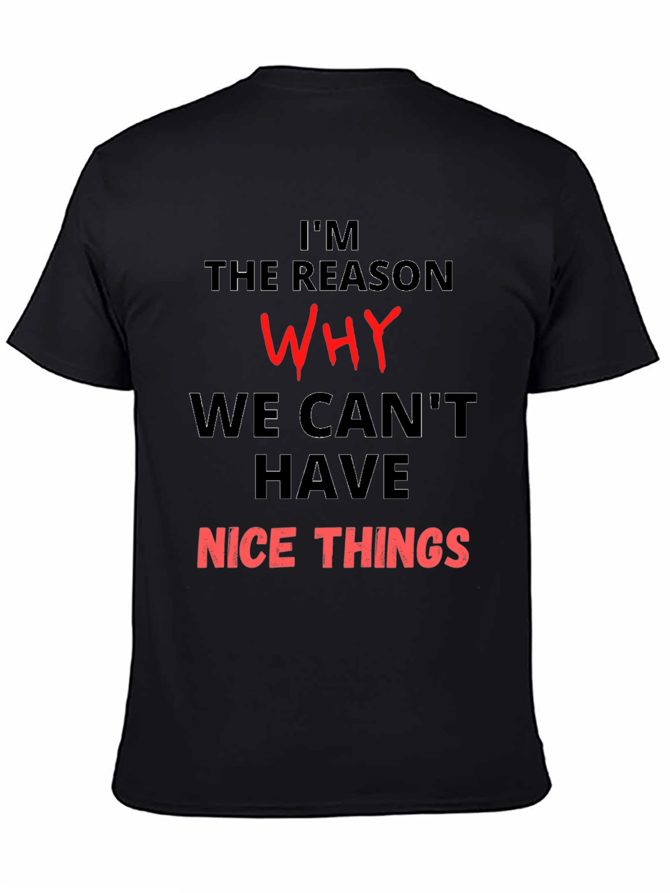 Black Funny T-Shirt - I'm the Reason Why We Can't Have Nice Things view 4