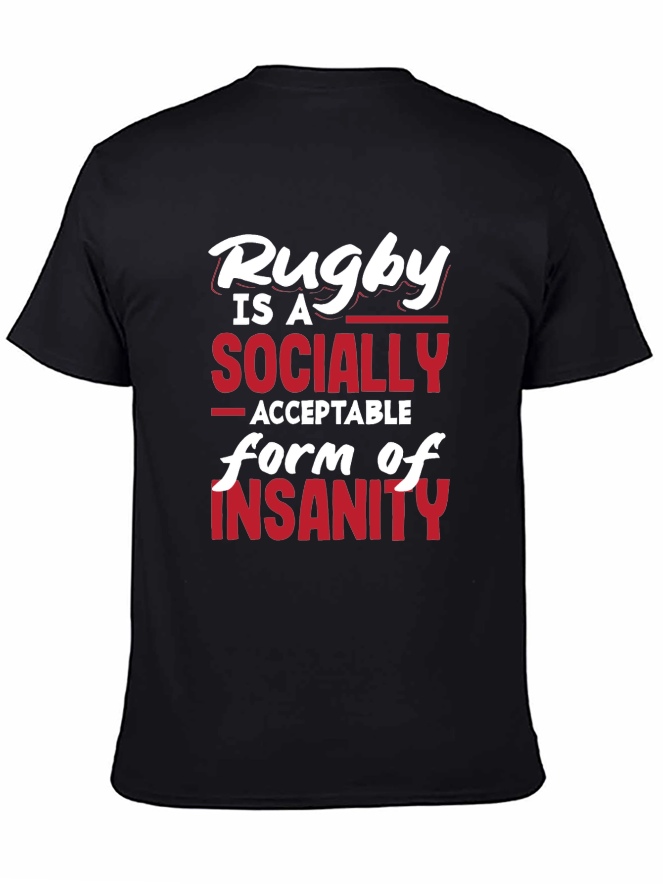 Black Rugby Insanity Graphic T-Shirt - Black view 4