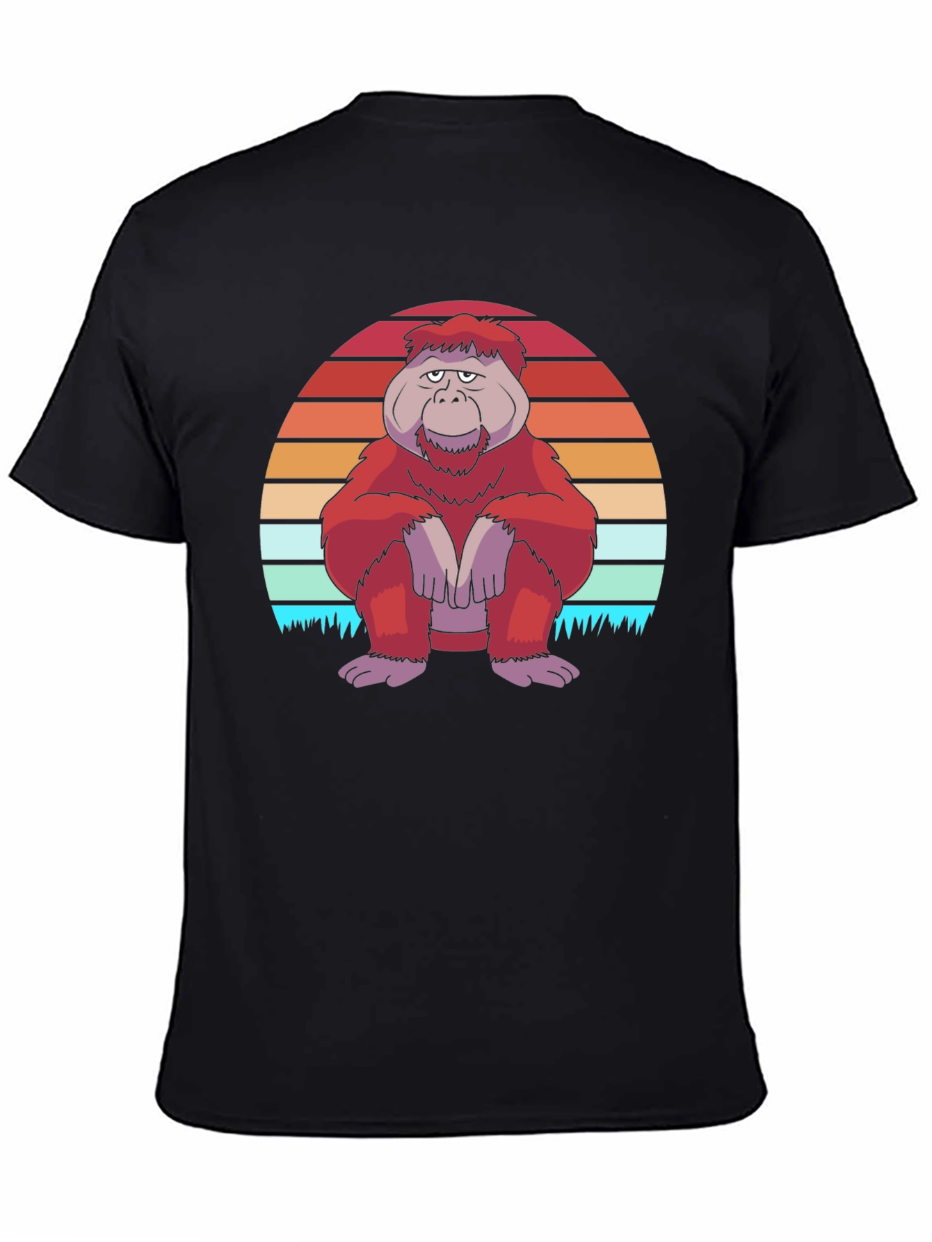 Black Retro Orangutan Graphic Tee - Comfort Fit view 4