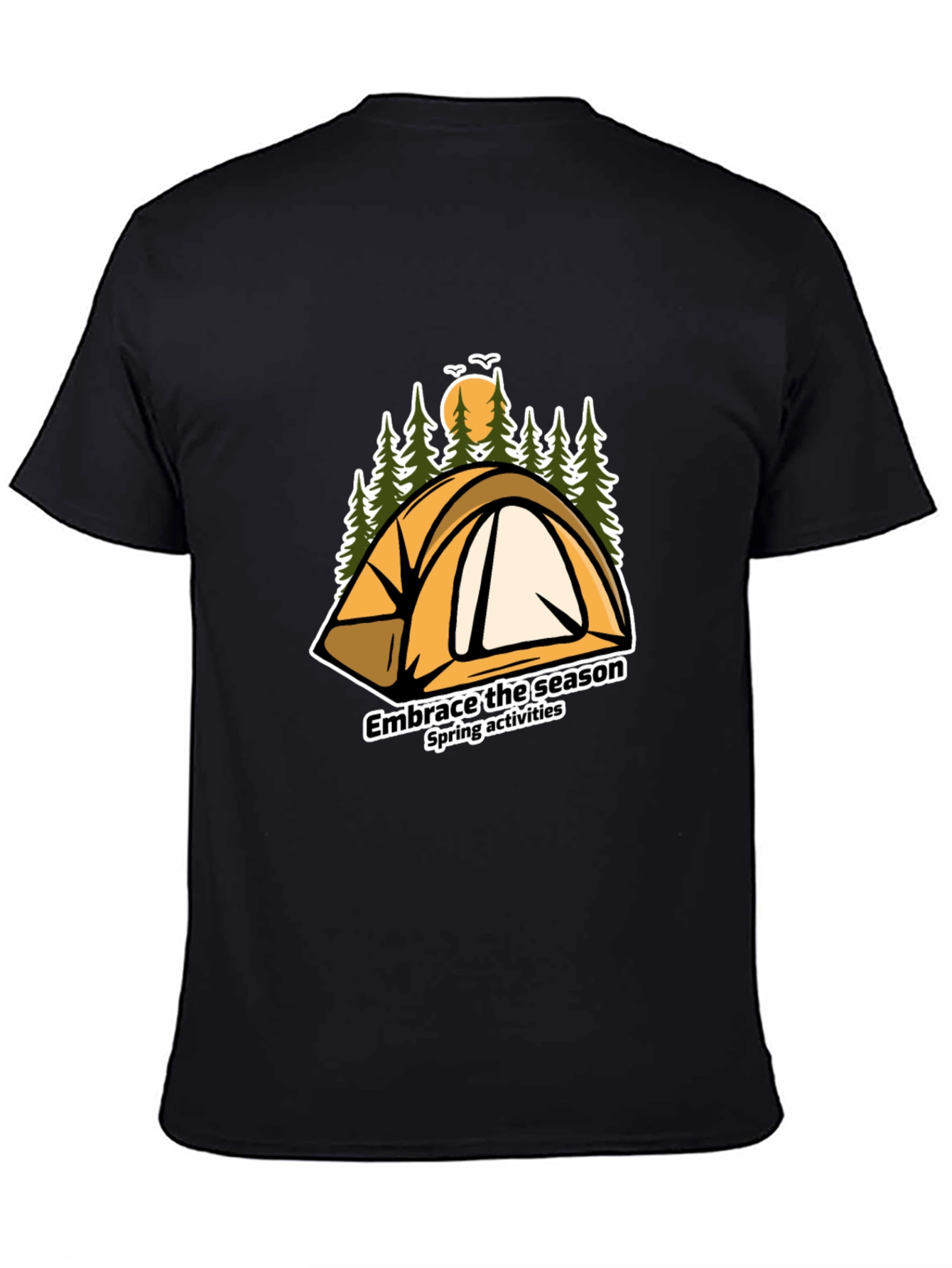 Black Embrace the Season Camping T-Shirt view 4