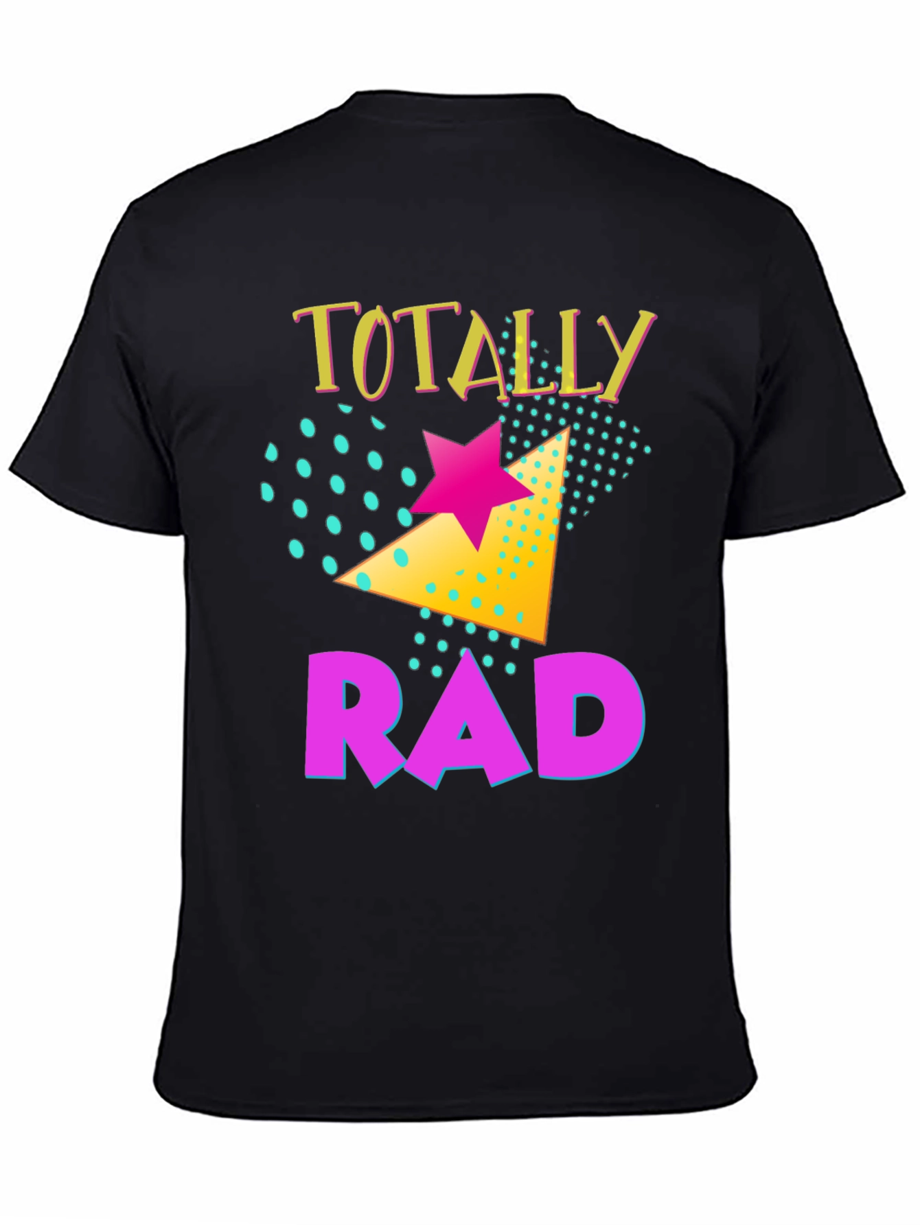 Black Totally Rad Retro Graphic T-Shirt view 4