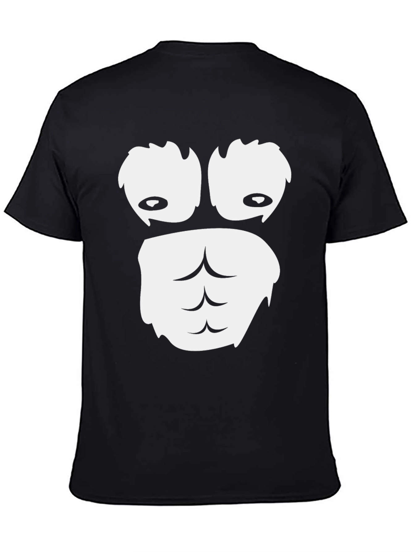 Black Funny Gorilla Face Graphic T-Shirt - Black Cotton Tee view 4
