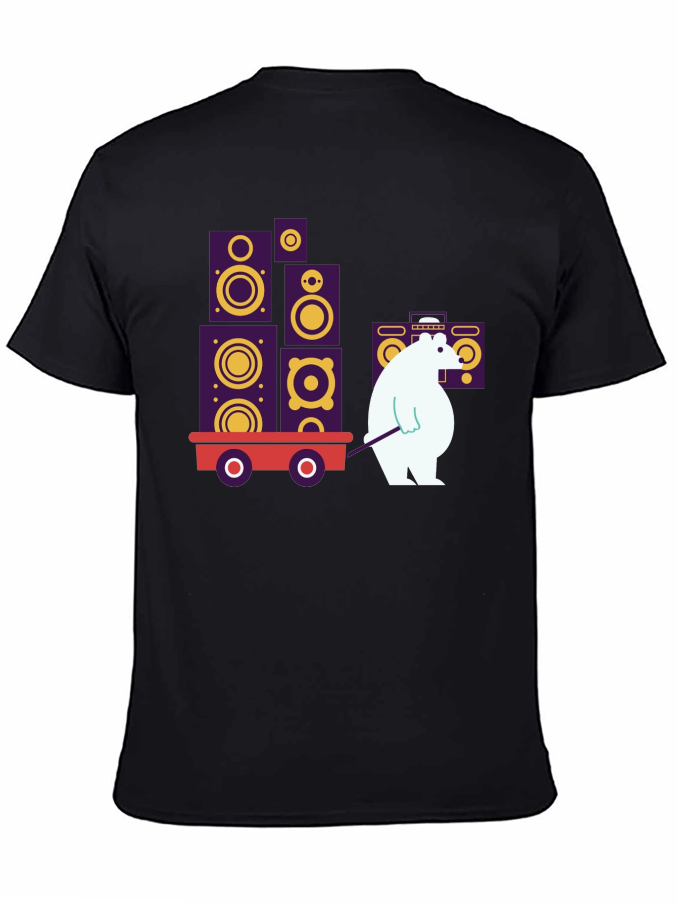 Black Cool Graphic Tee - Bear Hauling Speakers view 4