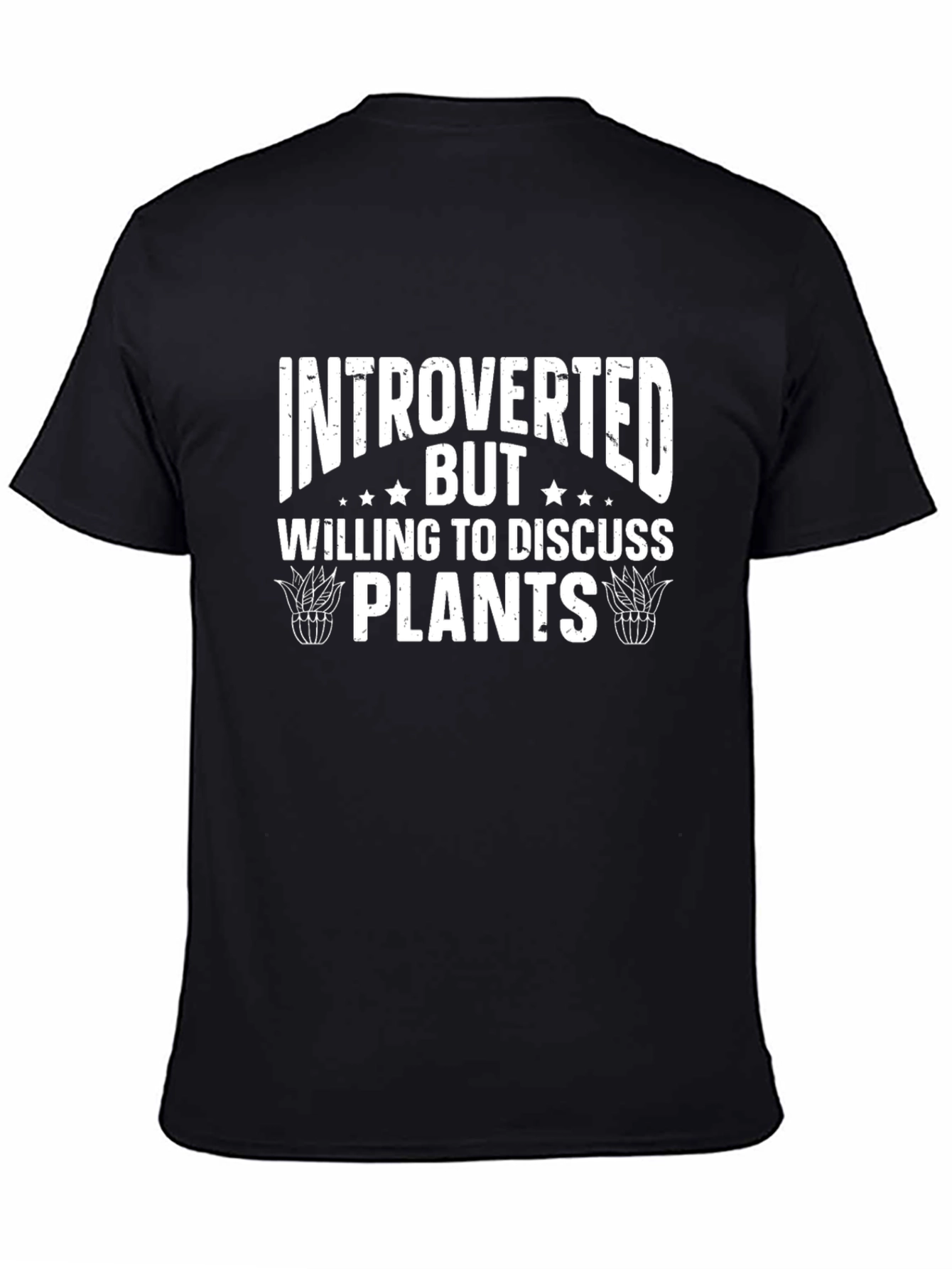 Black Introverted Plant Lover T-Shirt - Funny Gardening Tee view 4