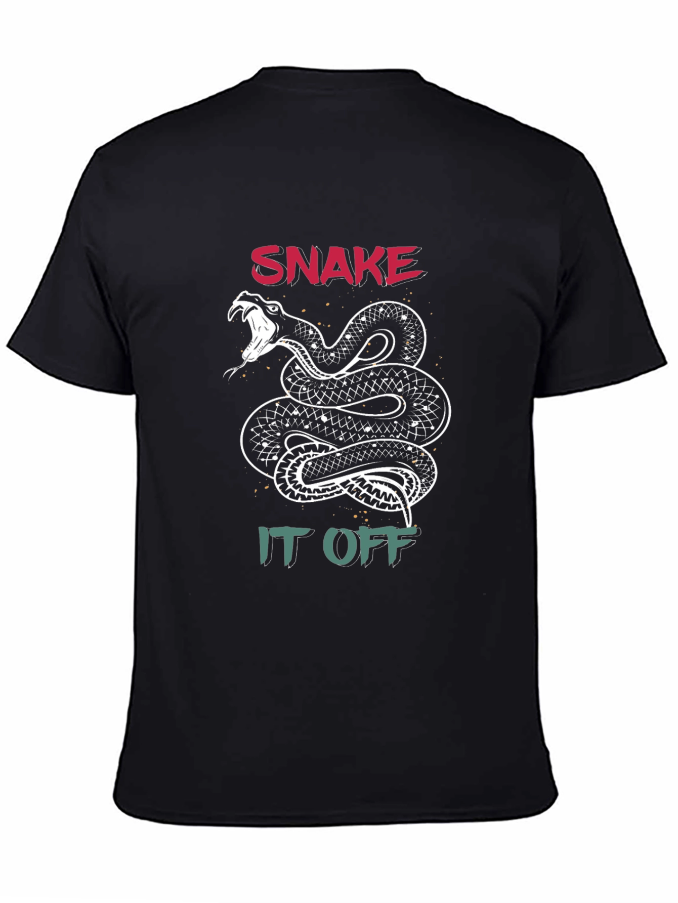 Black Snake It Off Graphic T-Shirt - Black Crew Neck view 4