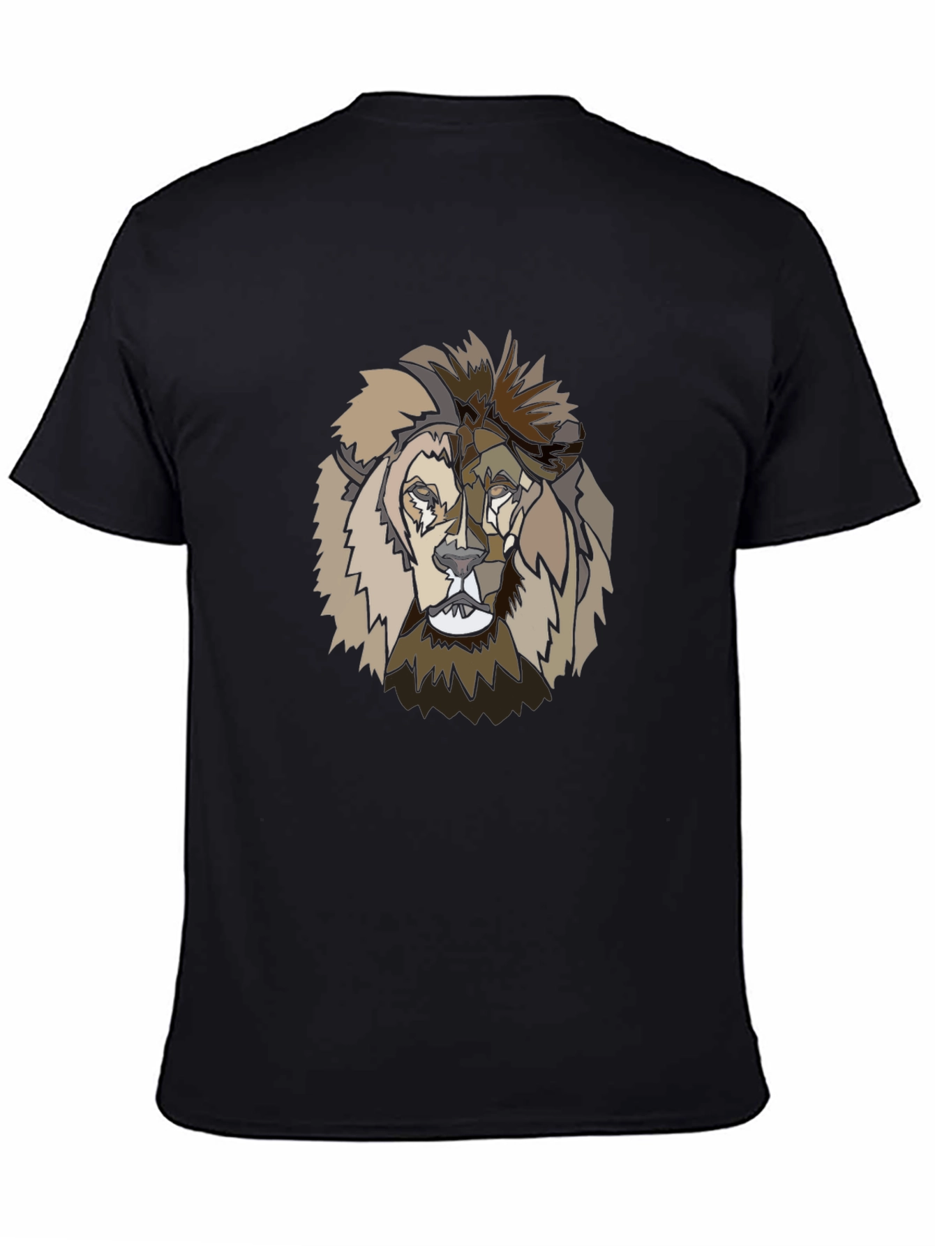 Black Abstract Lion Graphic Tee - Stylish Menswear view 4
