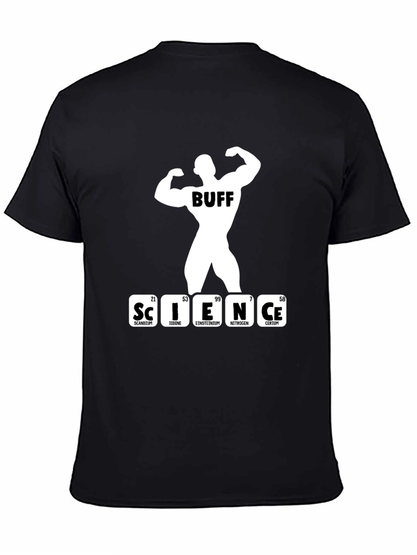 Black Science Buff T-Shirt - Black, Funny Gym Shirt view 4