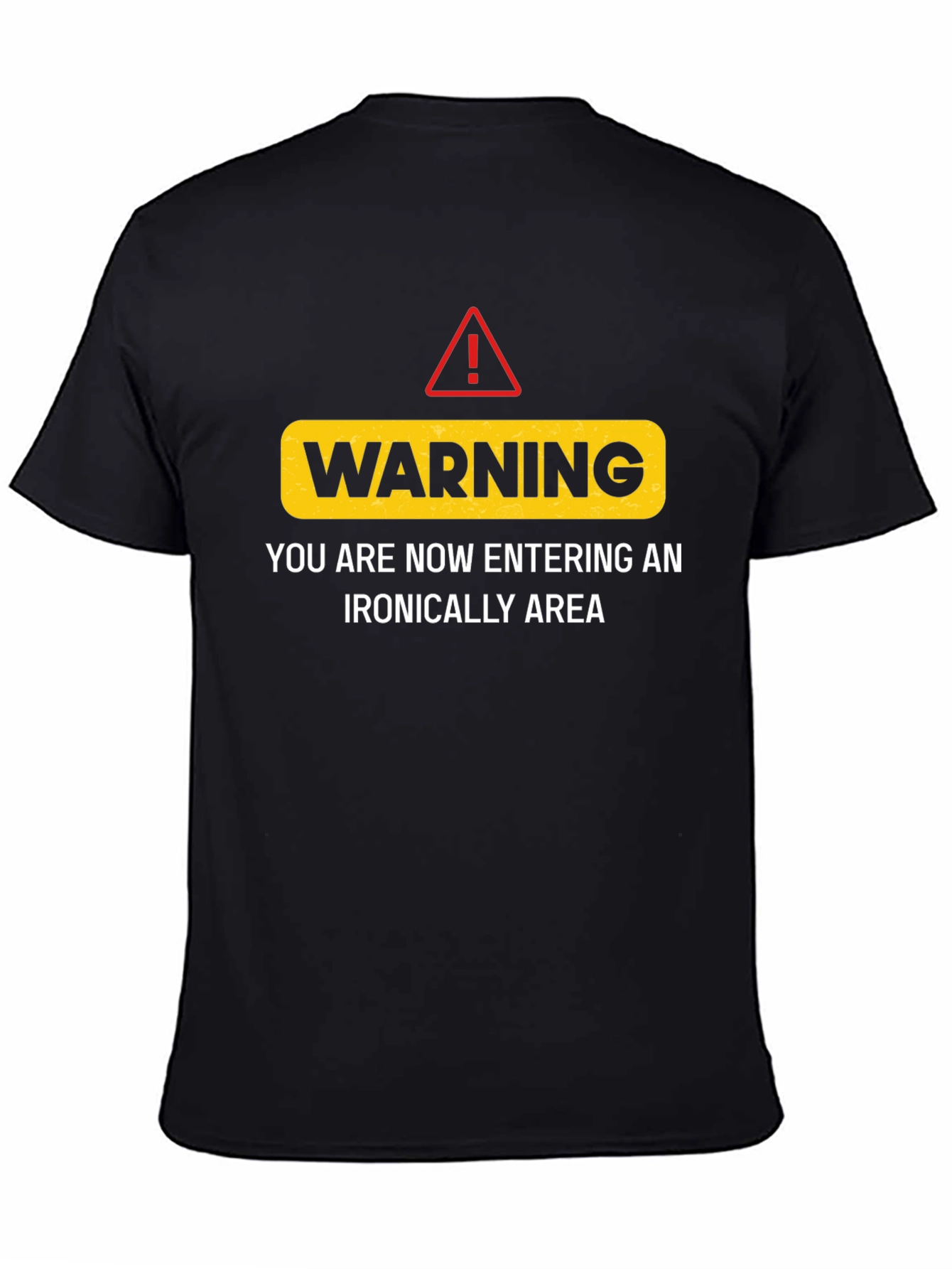 Black Warning Ironic Area Black Humor Graphic Tee view 4