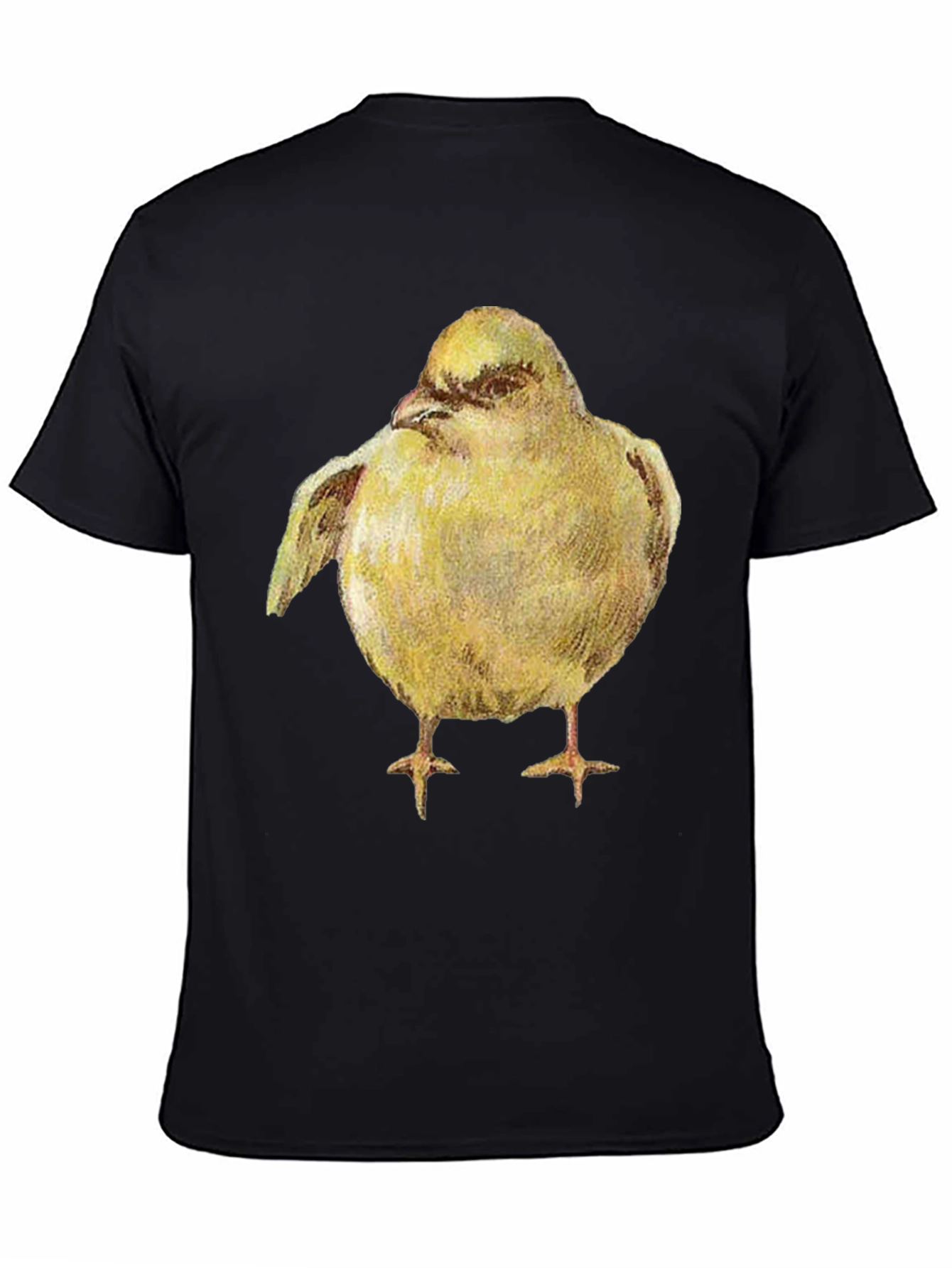 Black Yellow Bird Graphic Tee - Unisex Black T-Shirt view 4
