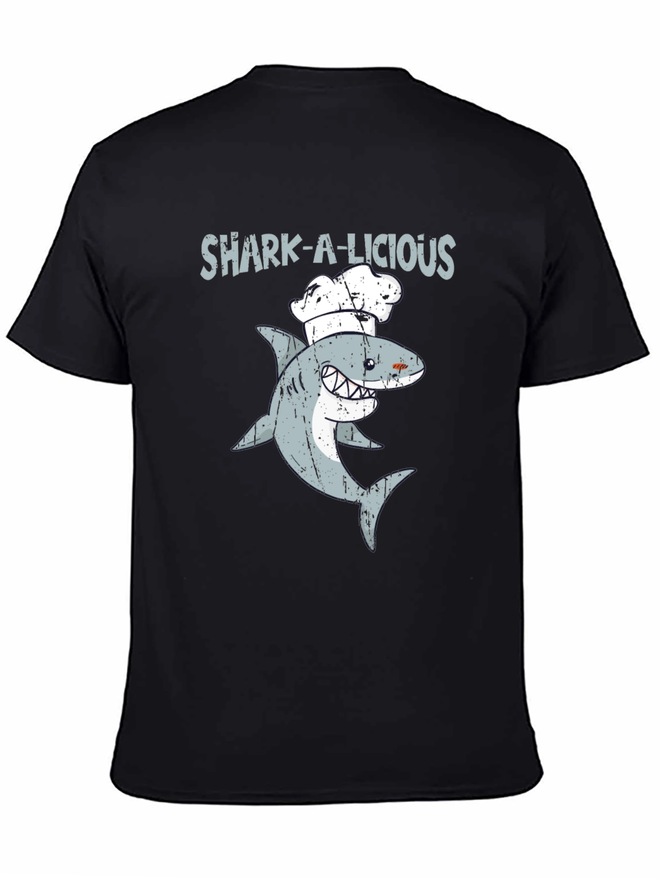 Black Shark-A-Licious Chef Graphic T-Shirt view 4