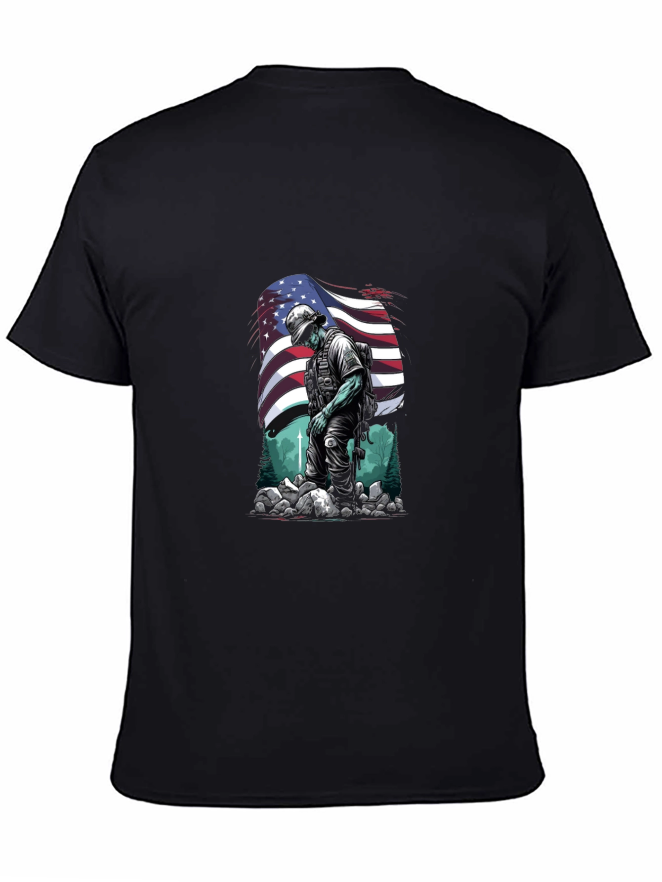 American Soldier Graphic T-Shirt - Patriotic Design - 4