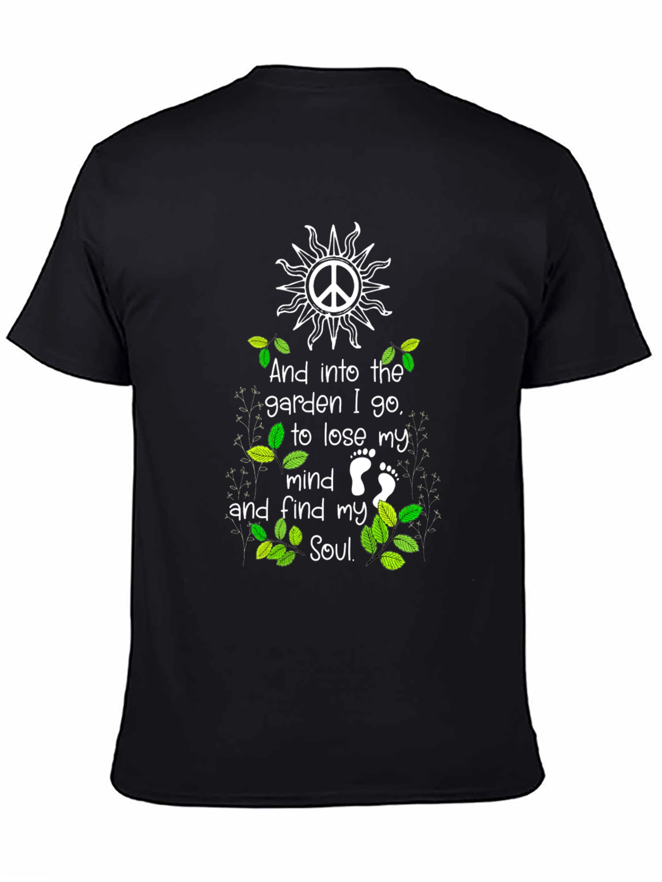 Black Garden Soul T-Shirt - Nature Lover's Tee view 4