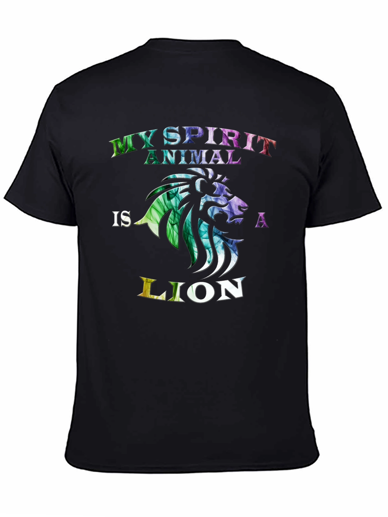 Black My Spirit Animal is a Lion T-Shirt view 4