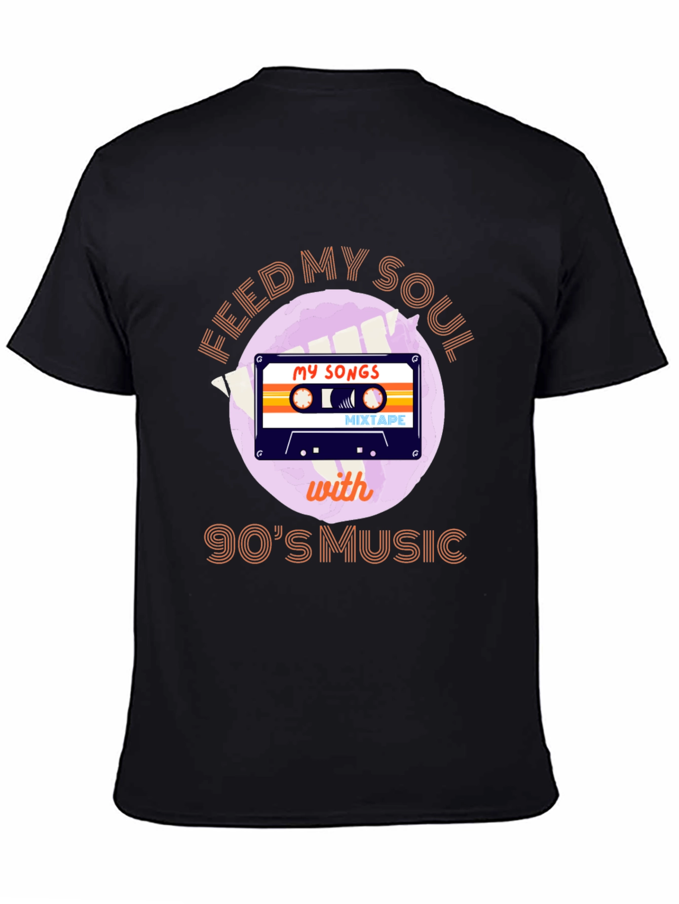Black Feed My Soul 90's Music T-Shirt Cassette Tape view 4