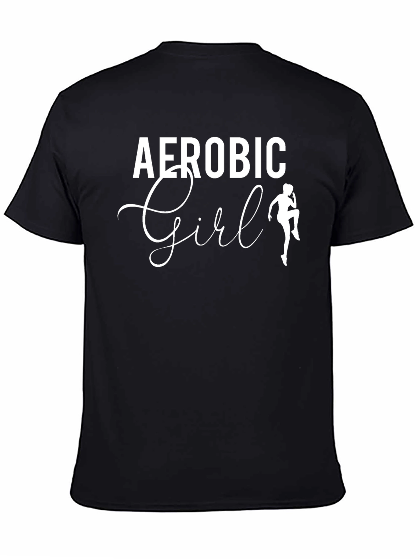 Black Aerobic Girl Black T-Shirt - Workout Fashion view 4