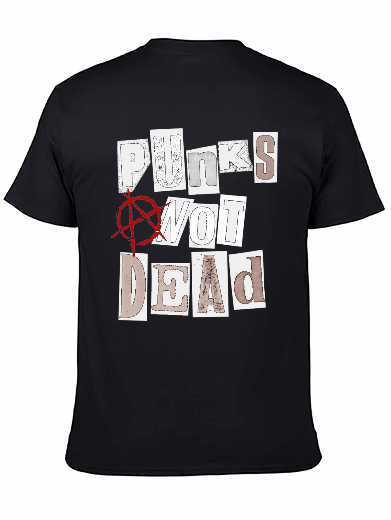 Black Punks Not Dead Graphic T-Shirt - Black view 4