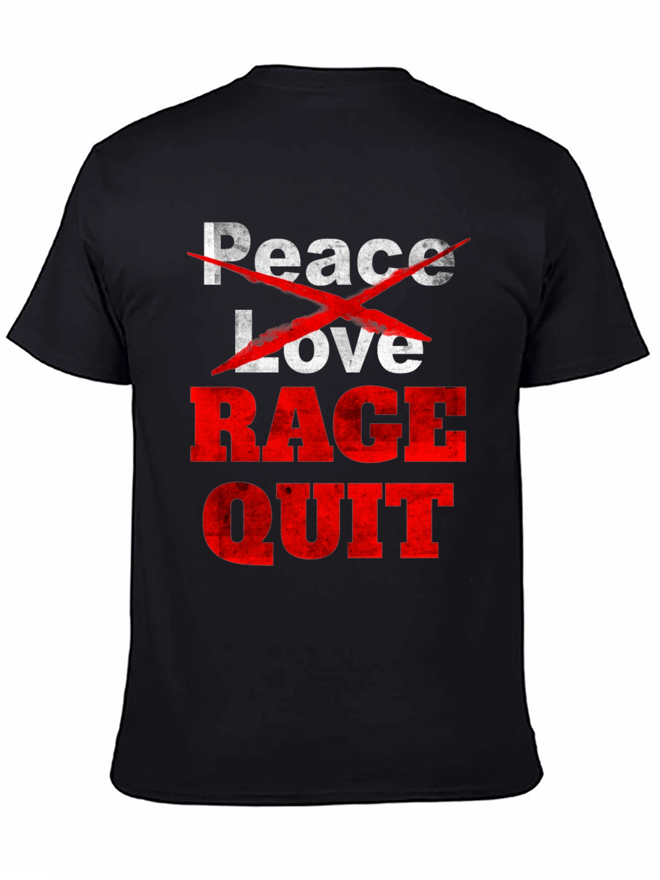 Black Peace Love Rage Quit Graphic Tee view 4