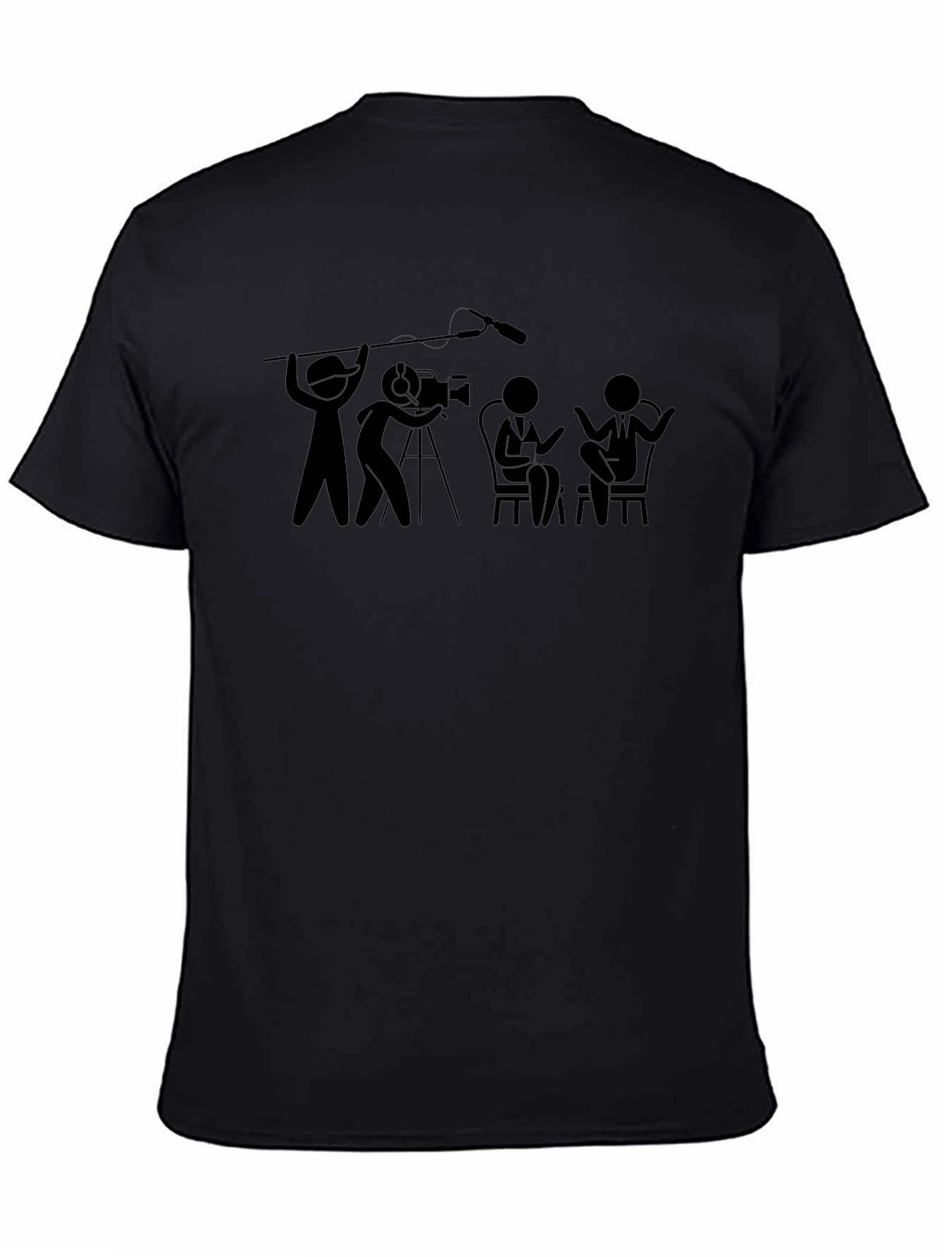 Black Black Crew Neck Filmmaking T-Shirt view 4