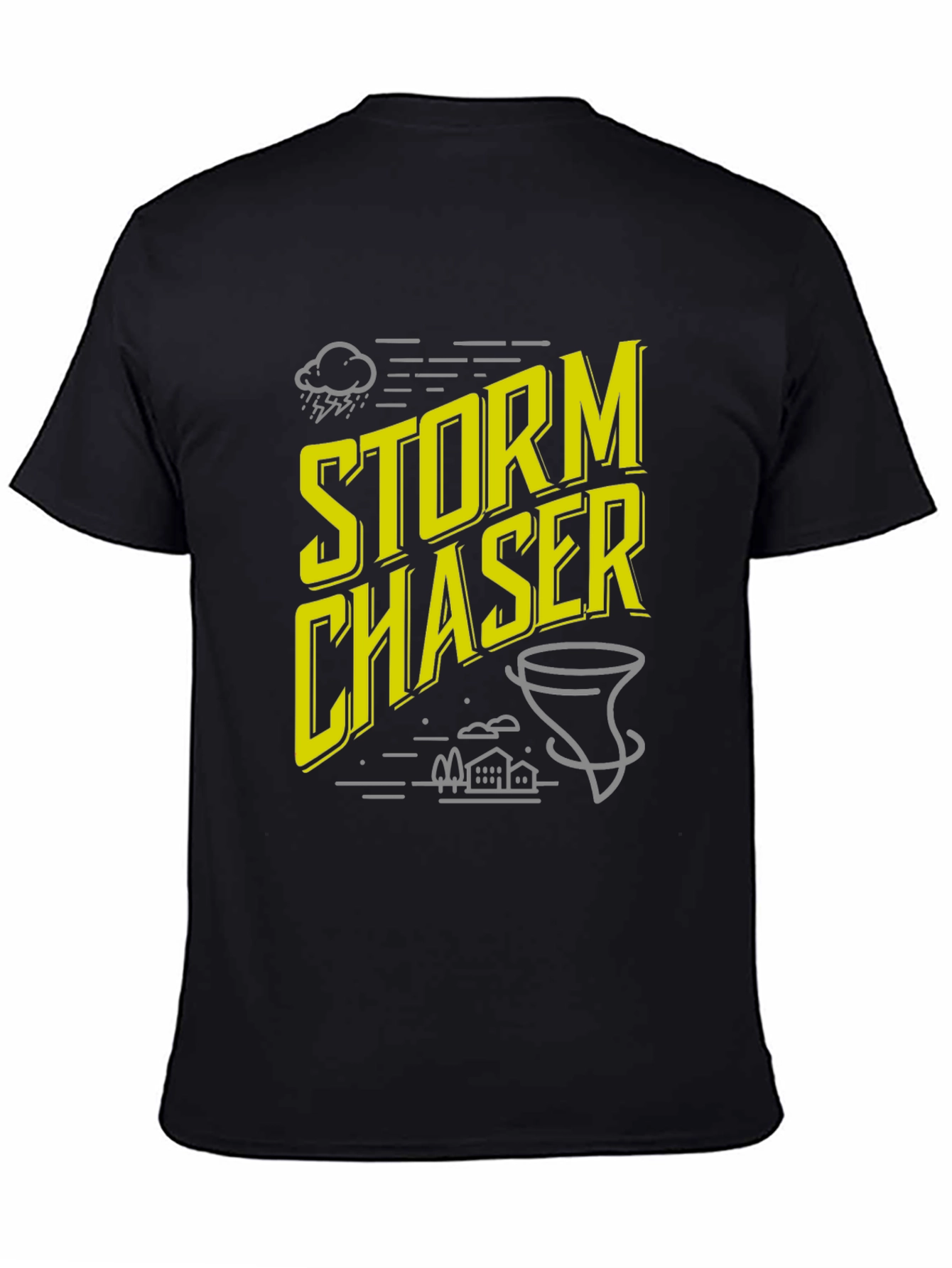 Black Storm Chaser Graphic Tee - Weather Enthusiast Shirt view 4