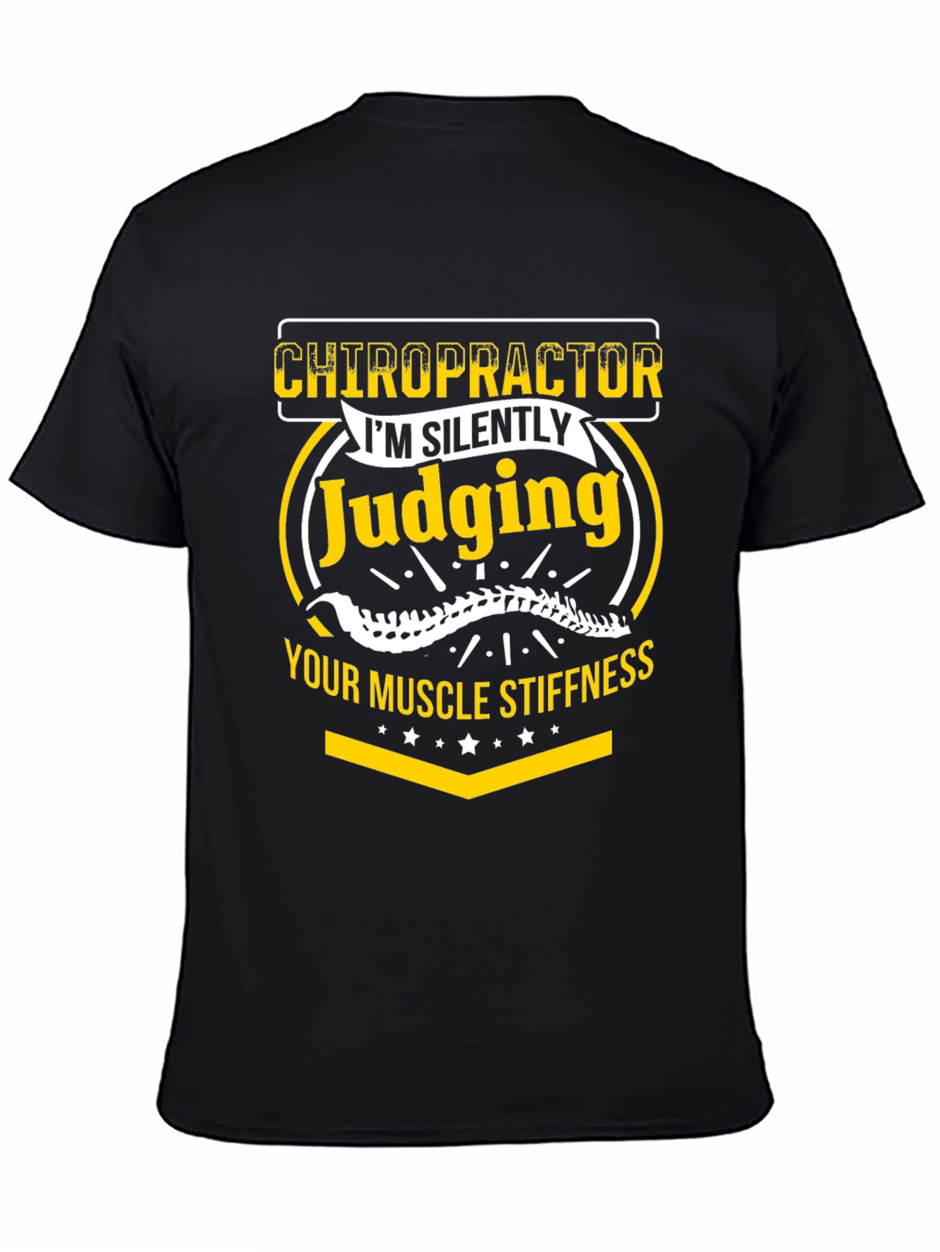 Black Chiropractor Judging Muscle Stiffness Graphic Tee view 4