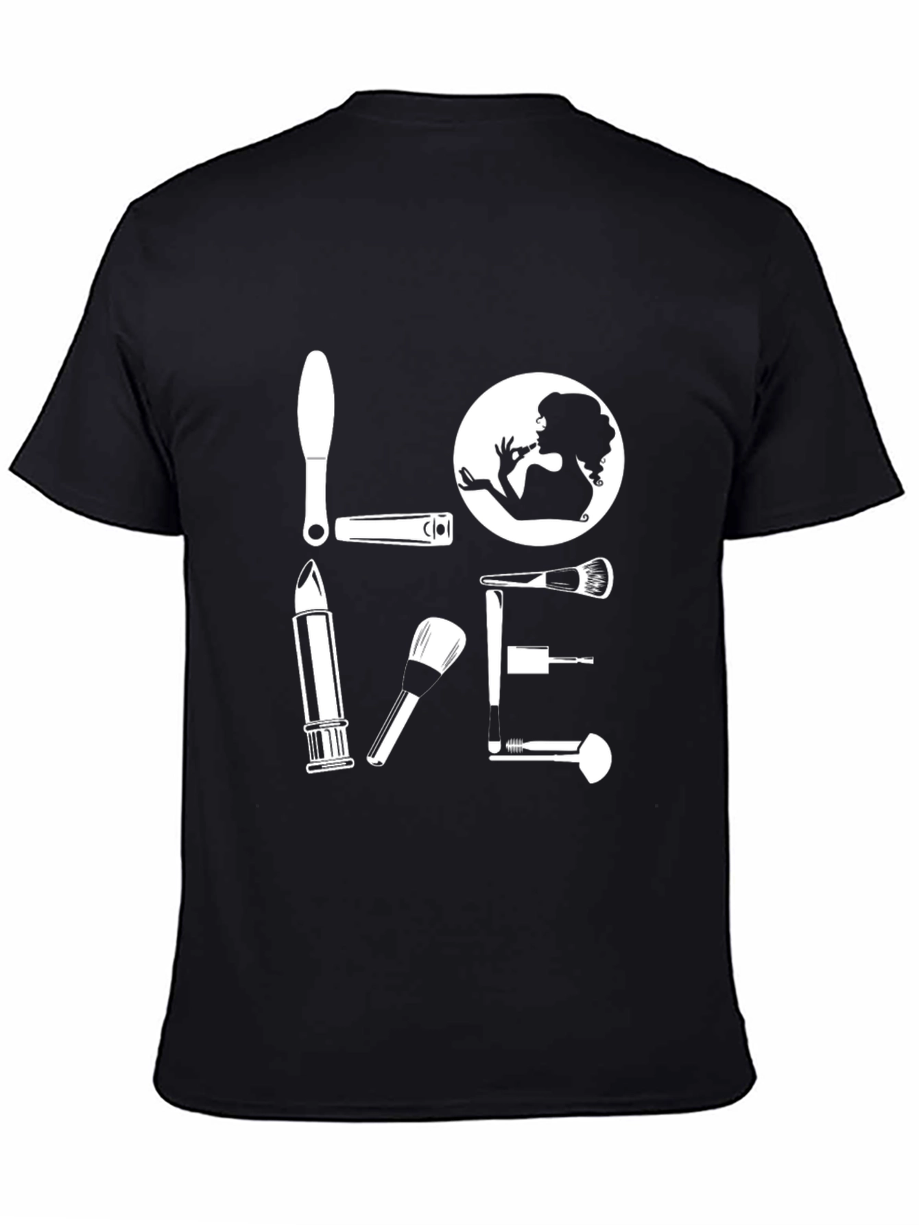 Black Makeup Lover Graphic T-Shirt - Black view 4