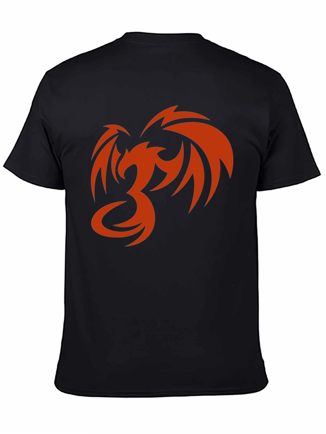 Black Phoenix Graphic Print Men's Black T-Shirt view 4