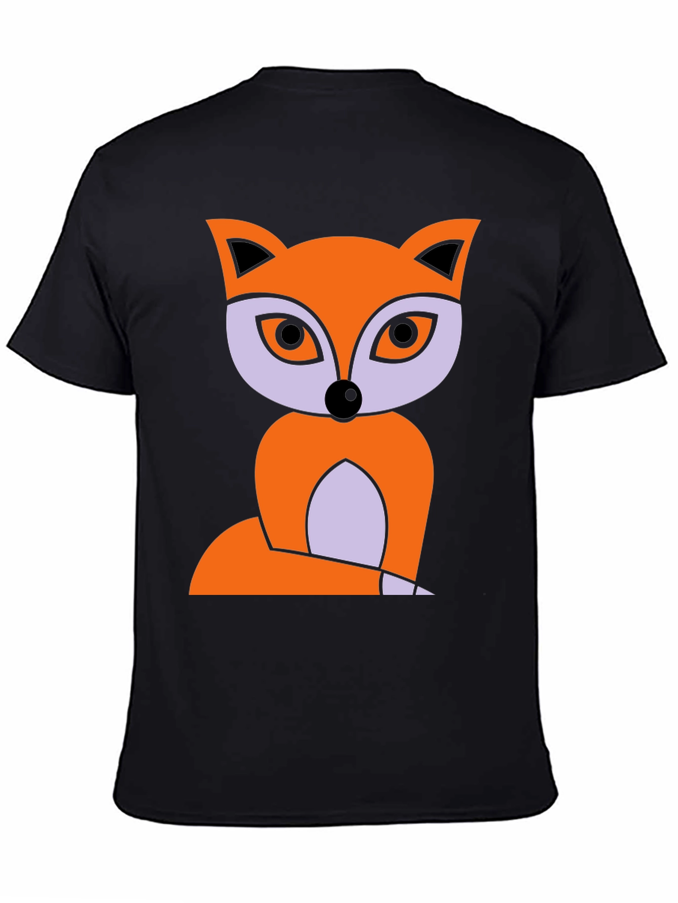 Black Fox Graphic Print T-Shirt - Black Cotton Tee view 4