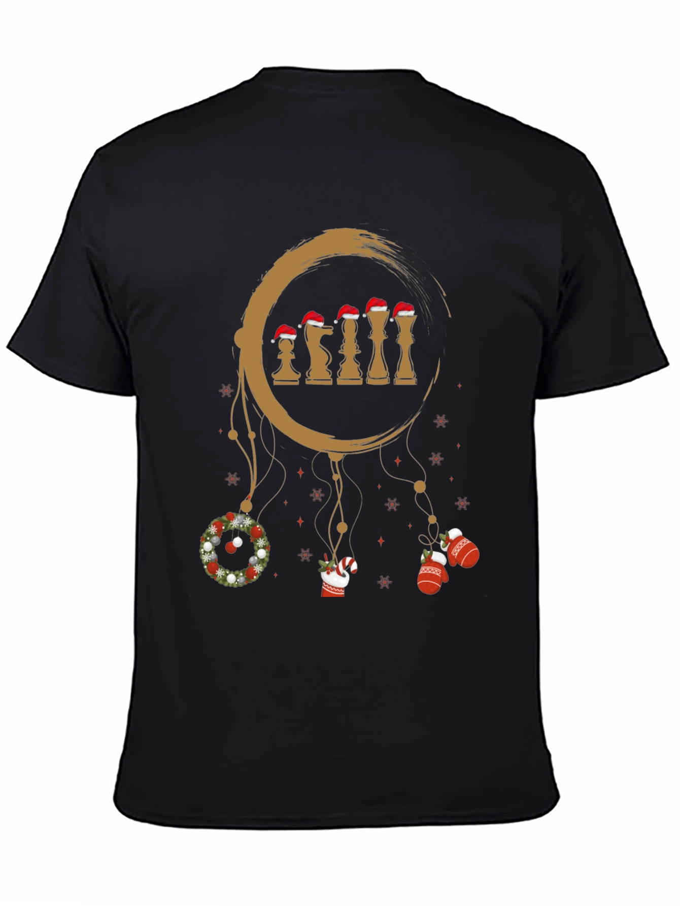 Black Festive Chess Dreamcatcher Tee - Holiday Edition view 4