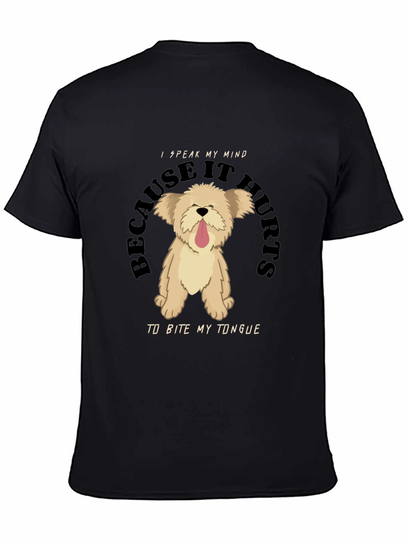 Black I Speak My Mind Dog Graphic Tee - Black view 4