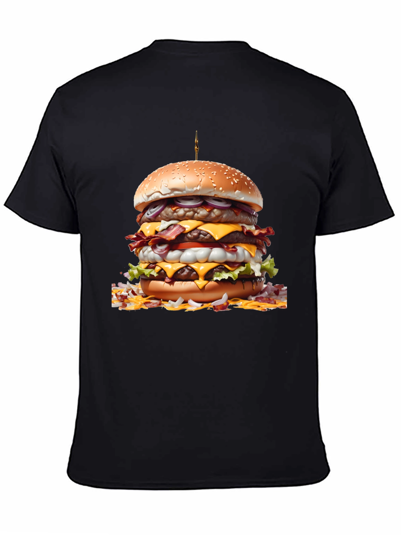 Black Burger Graphic Tee - Foodie Fashion view 4