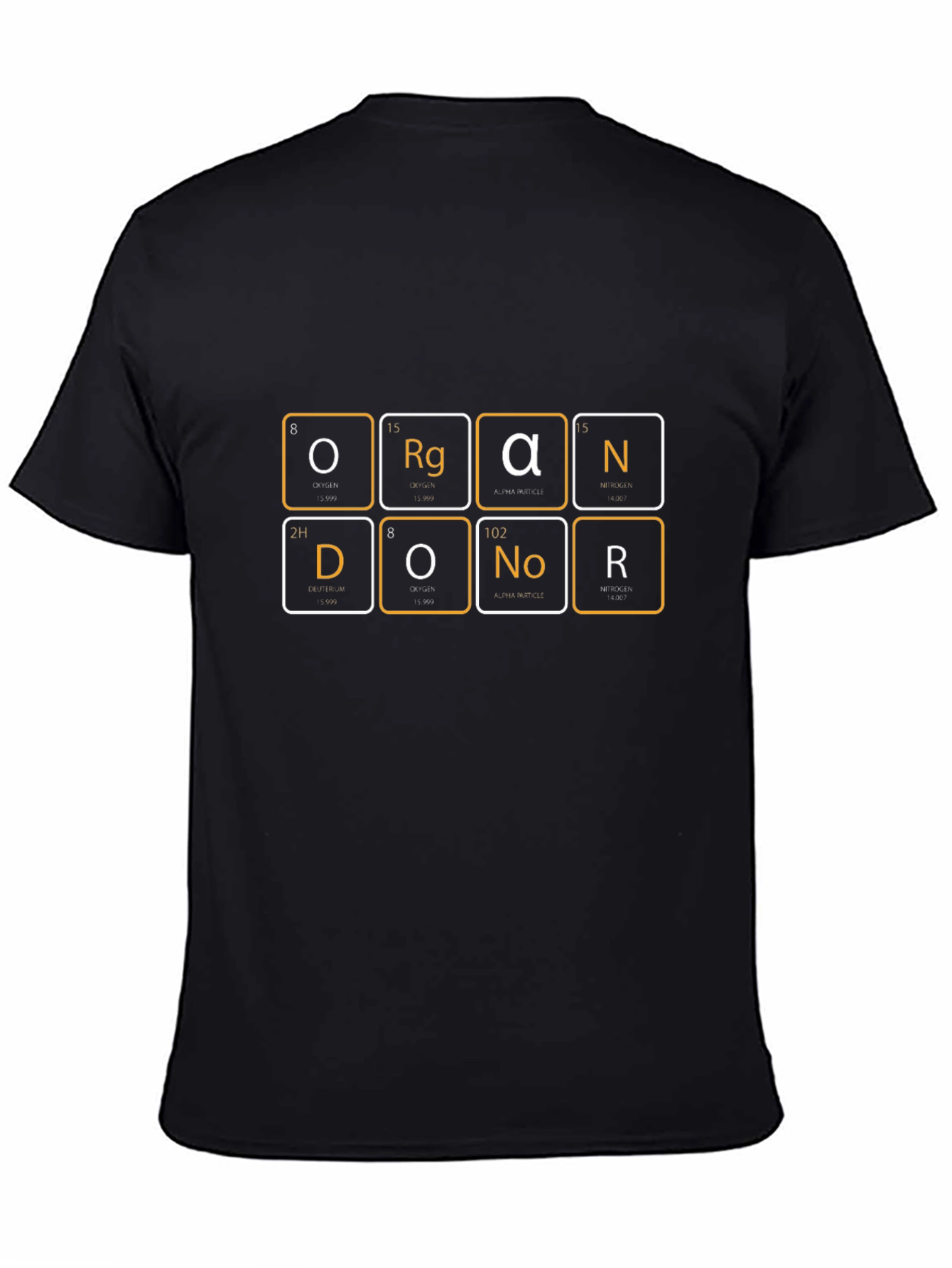 Black Organ Donor Periodic Table Black T-Shirt view 4