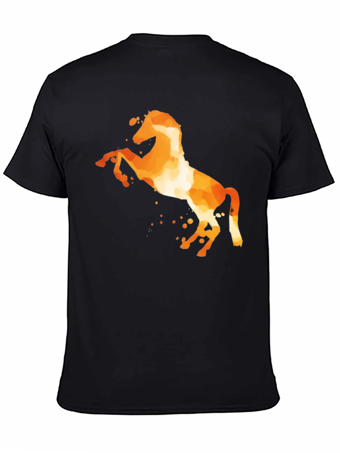 Black Fiery Horse Graphic Tee - Black Cotton Blend view 4