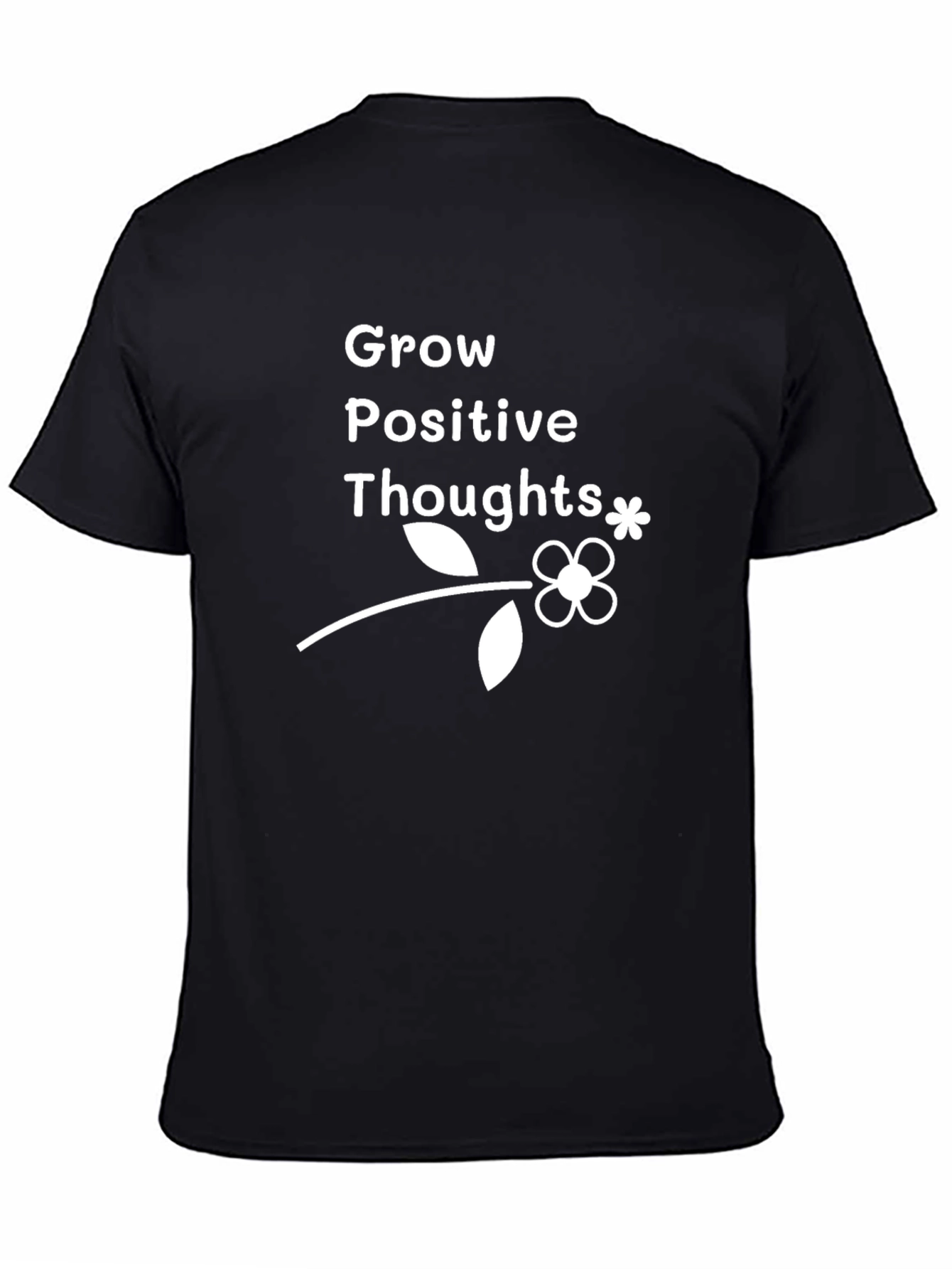 Black Grow Positive Thoughts Graphic Tee view 4