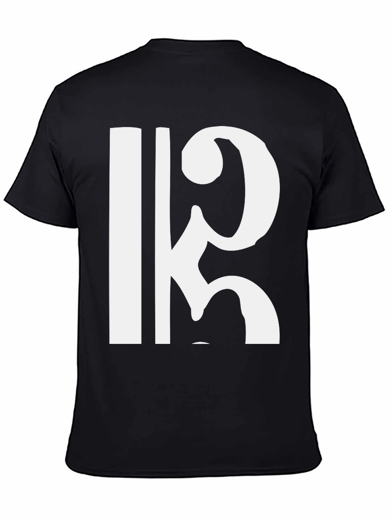Black Bold Clef Graphic Black Tee view 4