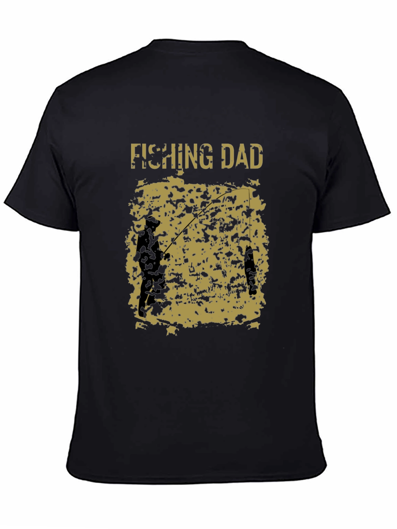 Black Fishing Dad Graphic Tee - Black view 4