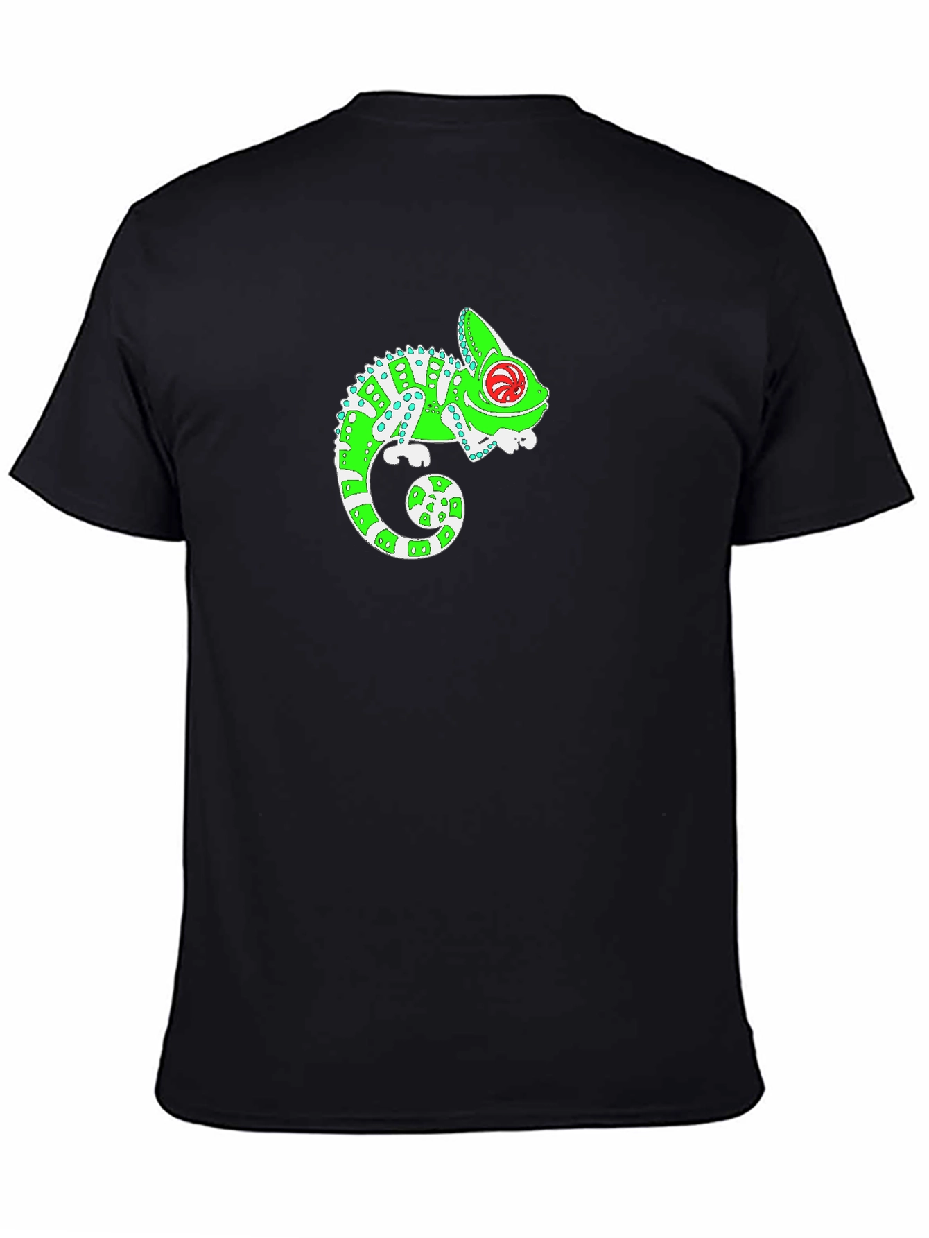 Black Funky Chameleon Graphic T-Shirt - Black view 4