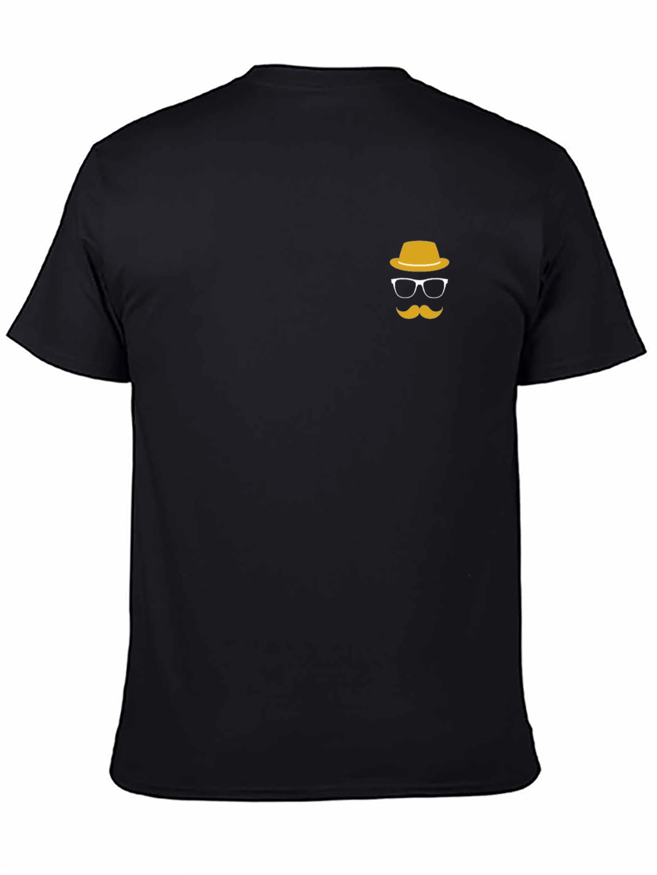 Black Men's Black T-shirt with Novelty Graphic view 4