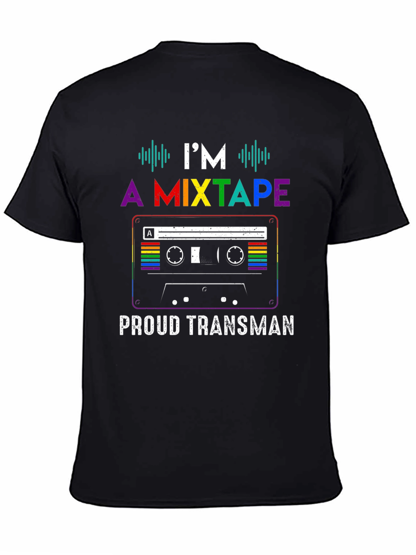 Black Proud Transman Mixtape Graphic T-Shirt view 4