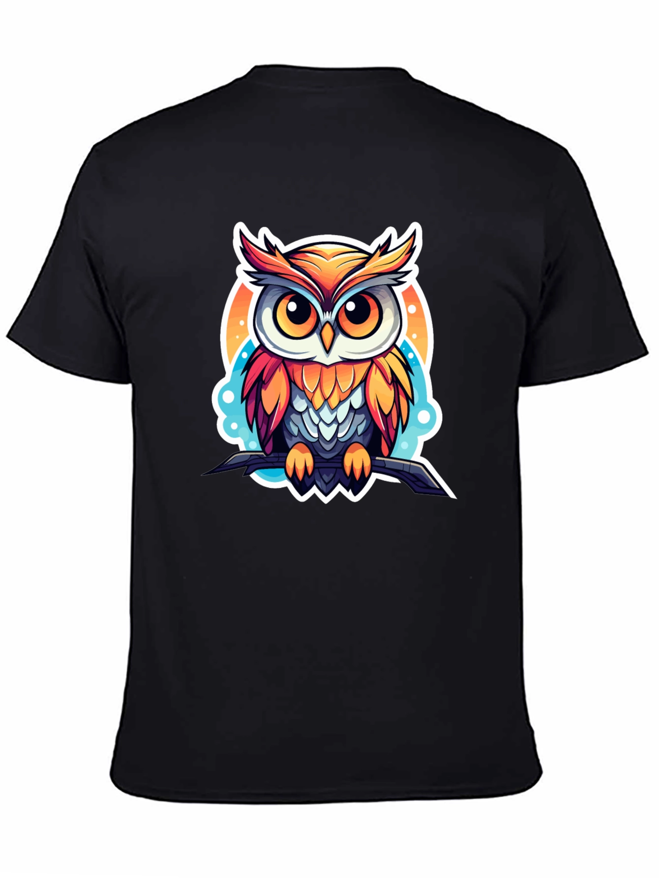 Black Owl Graphic Tee - Stylish Men's Black T-Shirt view 4