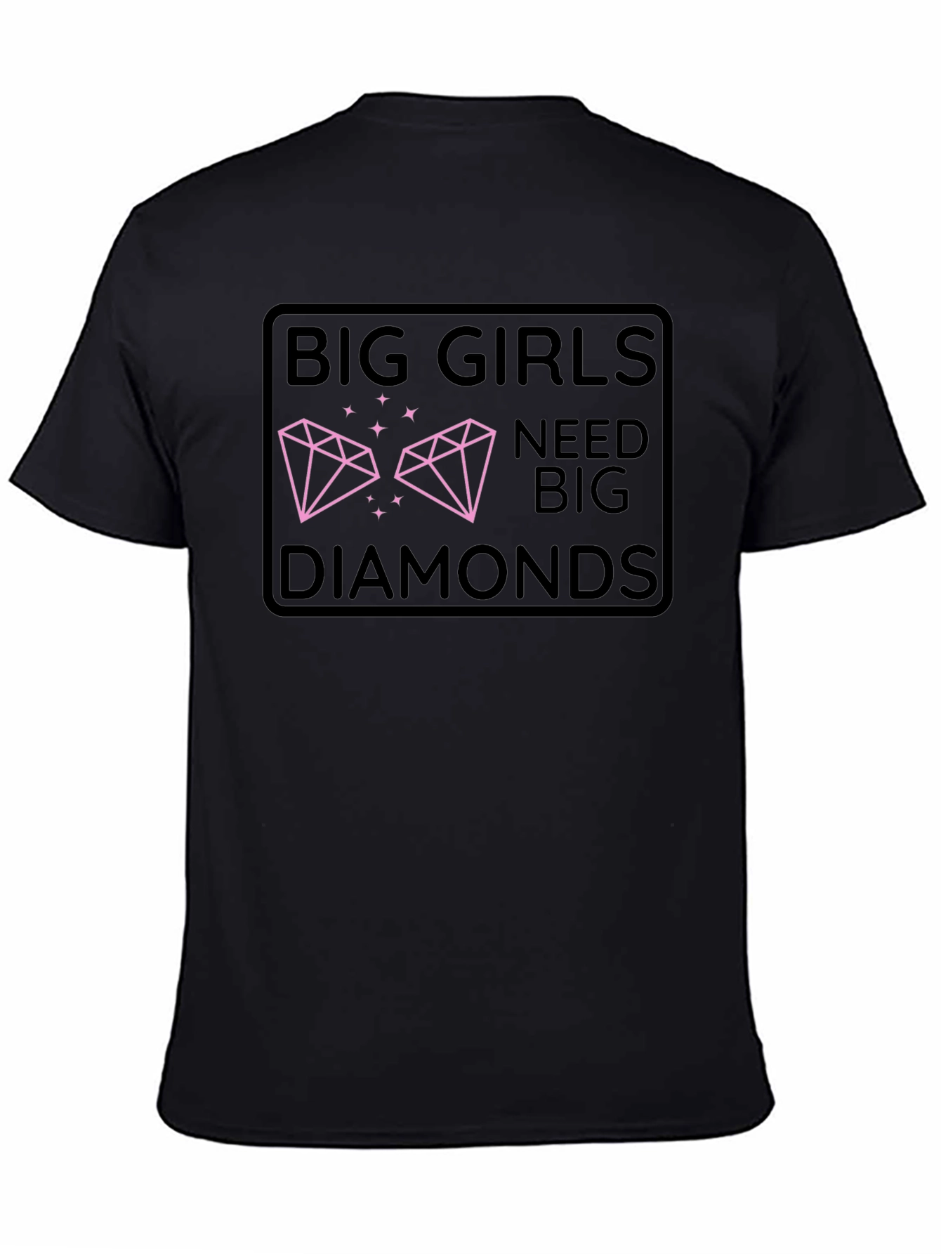 Black Big Girls Need Big Diamonds Graphic Tee view 4