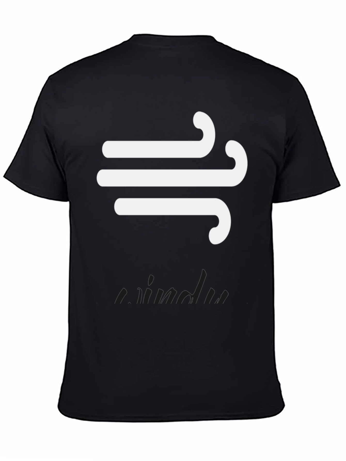 Black Wind Symbol T-Shirt - Modern Graphic Tee view 4
