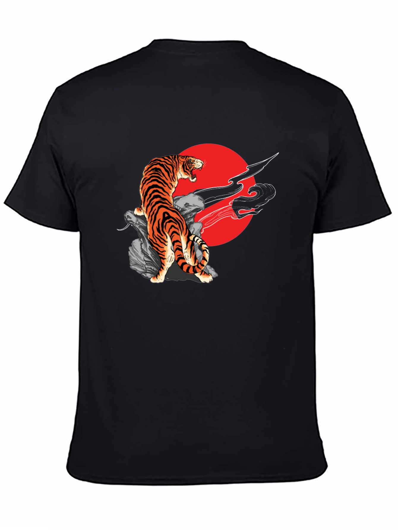 Black Tiger Graphic Black T-Shirt view 4