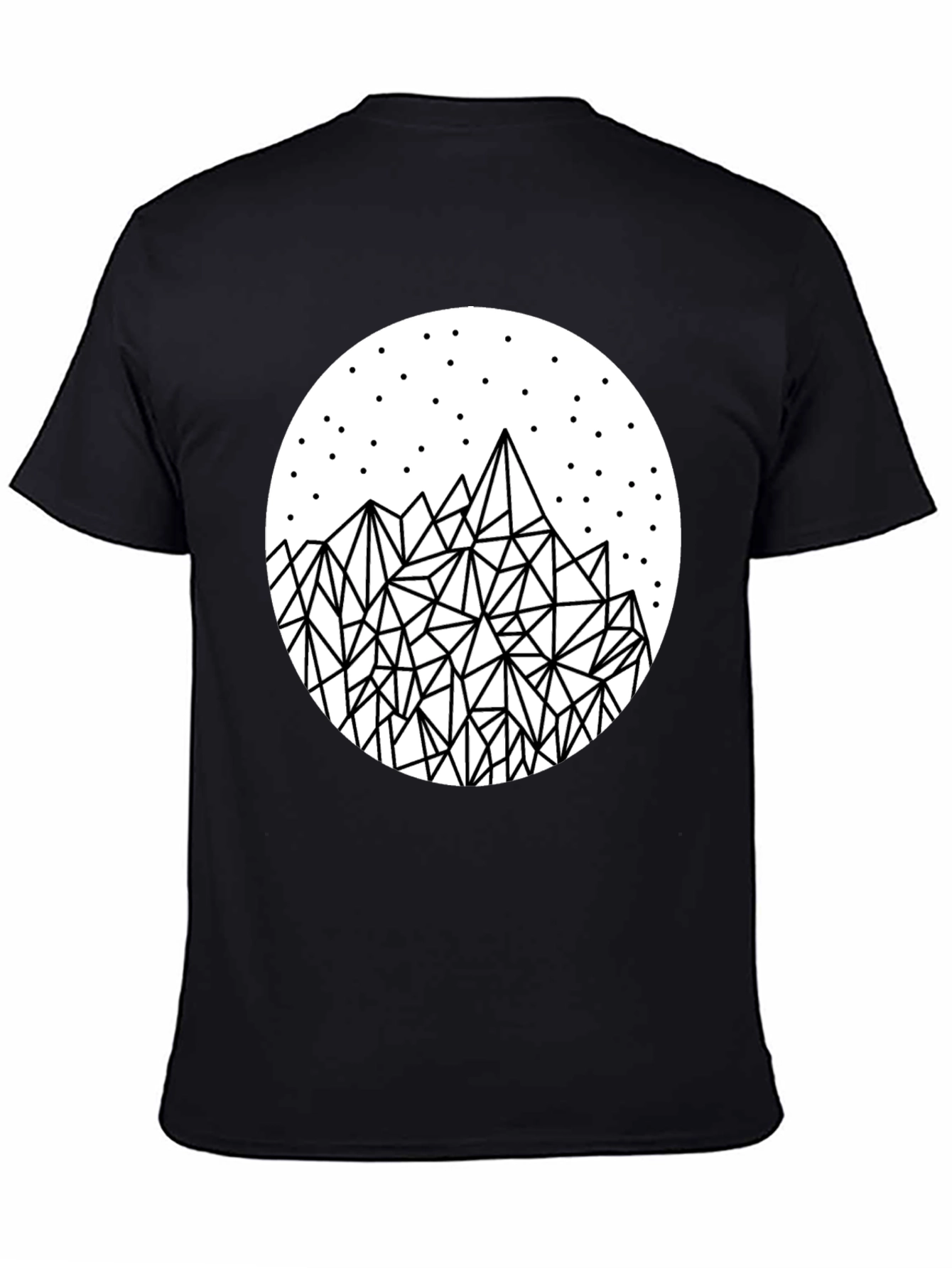 Black Geometric Mountainscape Tee view 4