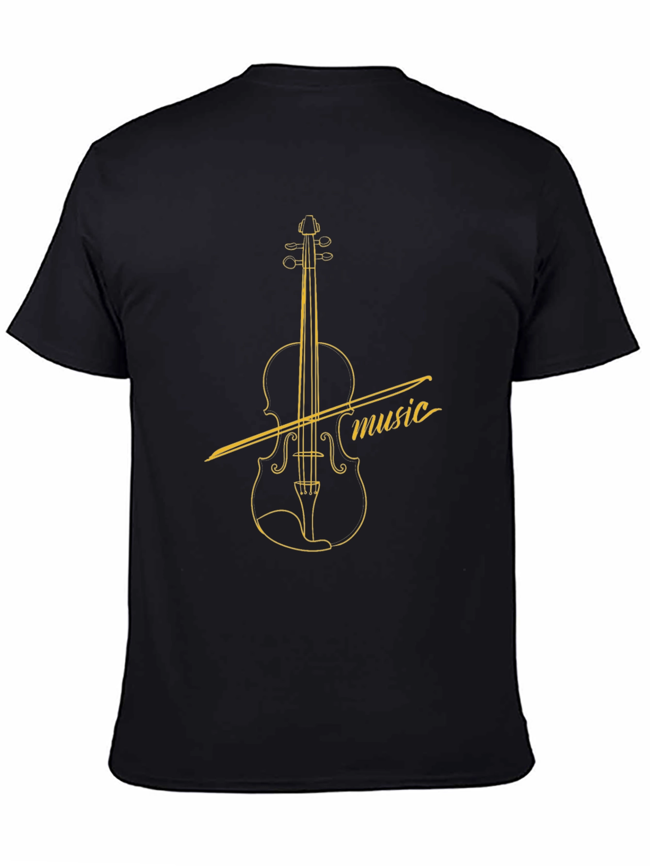 Black Violin Music Tee - Classic Musician's Black T-Shirt view 4