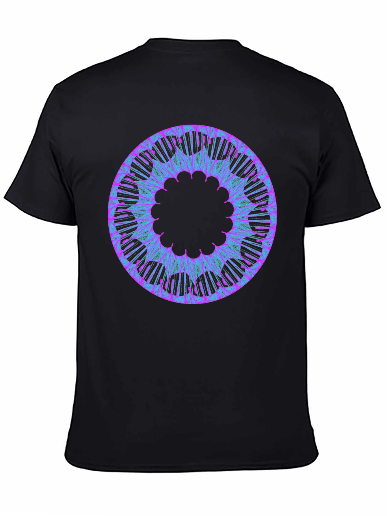 Abstract Circular Graphic Tee - Black Cotton Blend - 4