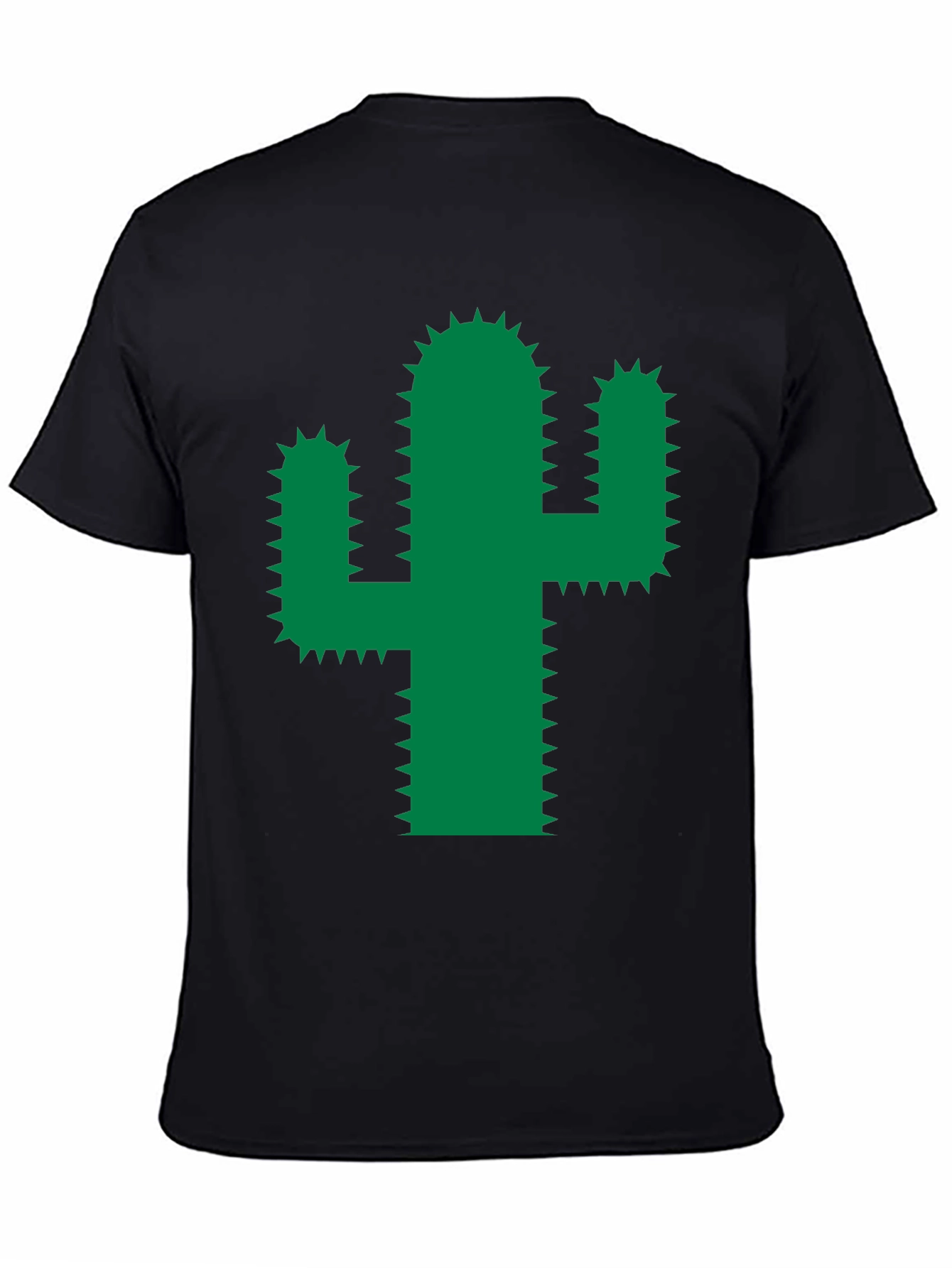 Black Cactus Graphic Tee - Trendy Green Desert Plant Shirt view 4